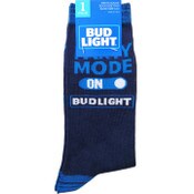 Wholesale - 1pr BUD LIGHT BLUE MEN CREW SOCKS SIZE 10-13 C/P 60, UPC: 194382048191